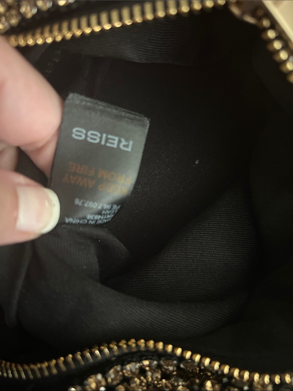 REISS Leah Crystal Bracelet Pouch Bag in Gold - Picture 8 of 12